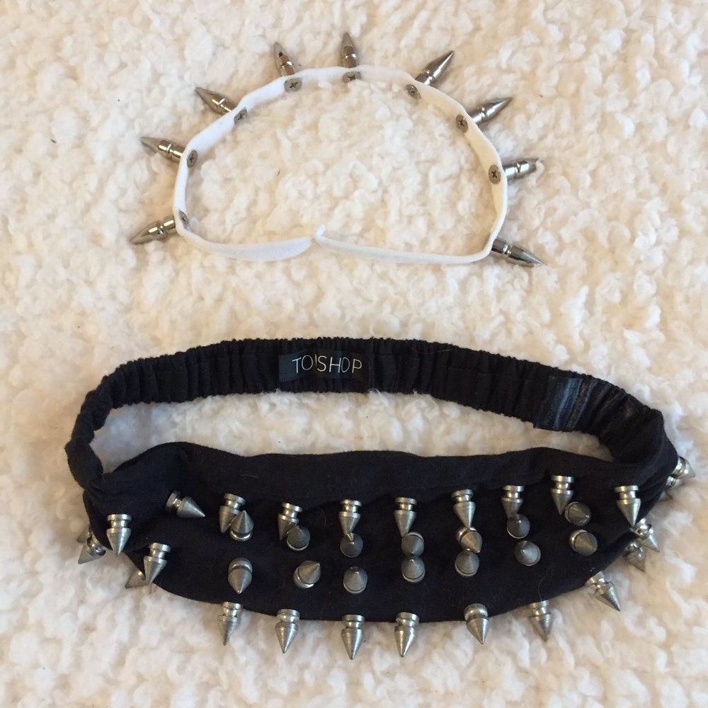 Topshop Spike Studded Goth Punk Headband Bundle